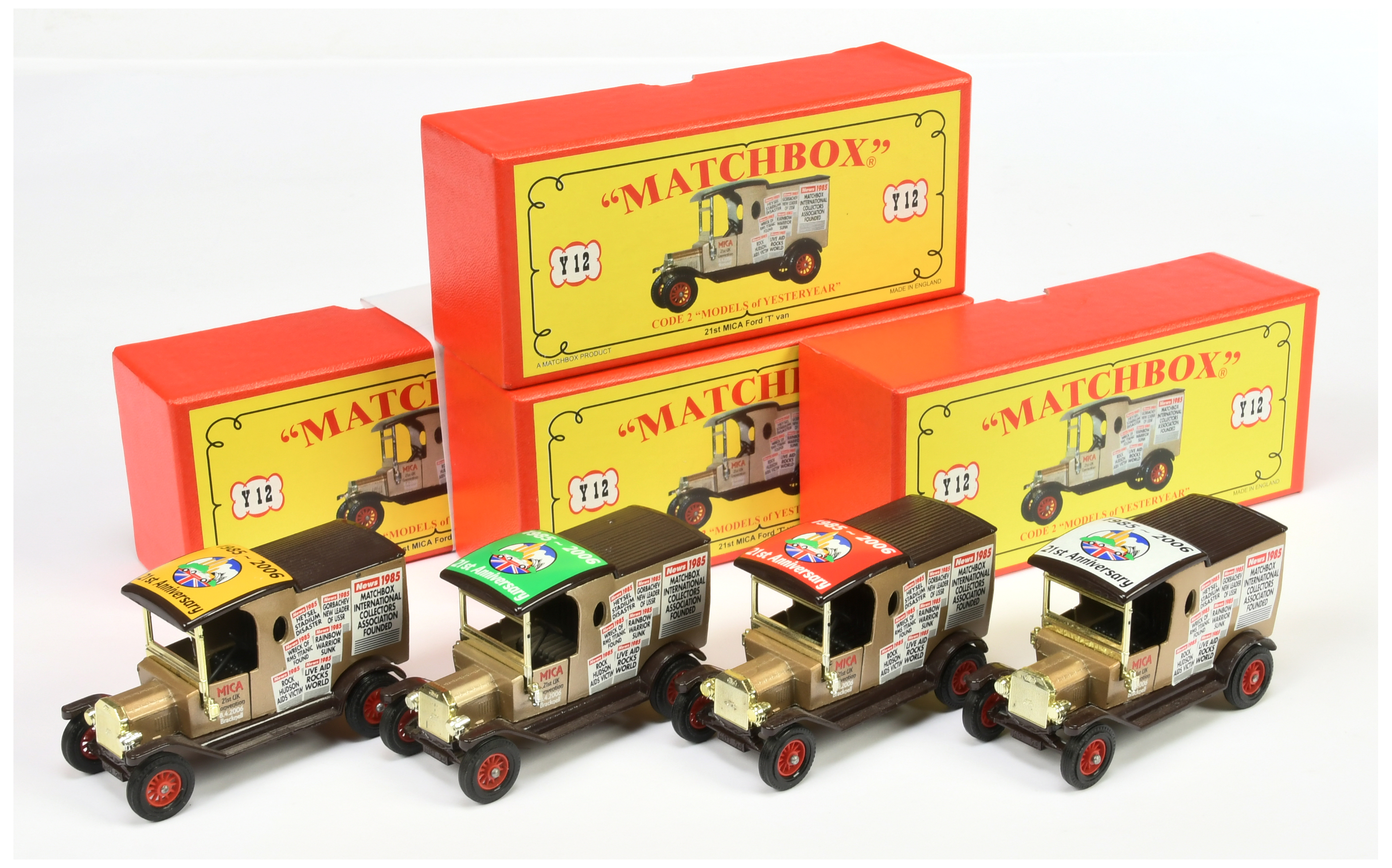 Matchbox Models of Yesteryear Code 2 issues "21st MICA" Ford Model T Van (1) Y12 glossy brown bod...