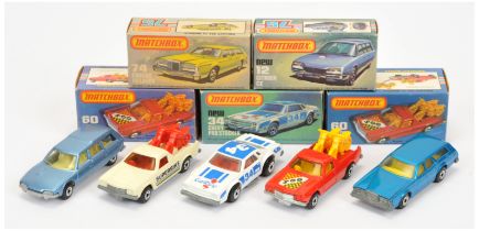 Matchbox Superfast Group Of 5 To Include  - (1) 12d Citroen CX - Blue body, silver base, (2) 34c ...