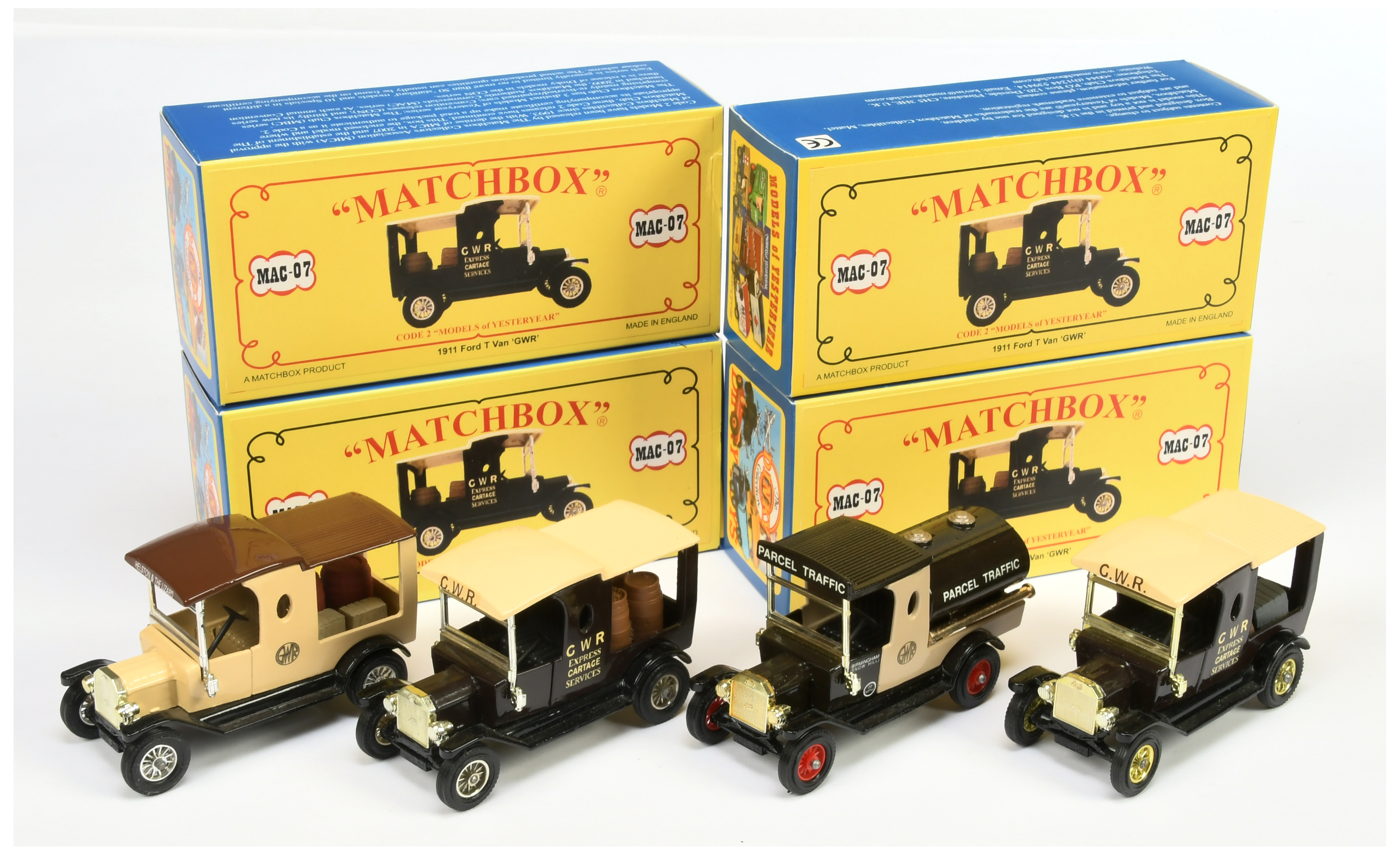 Matchbox Models of Yesteryear Code 2 issues (1) MAC07 1911 Ford T Van "GWR" - dark cream with bro...