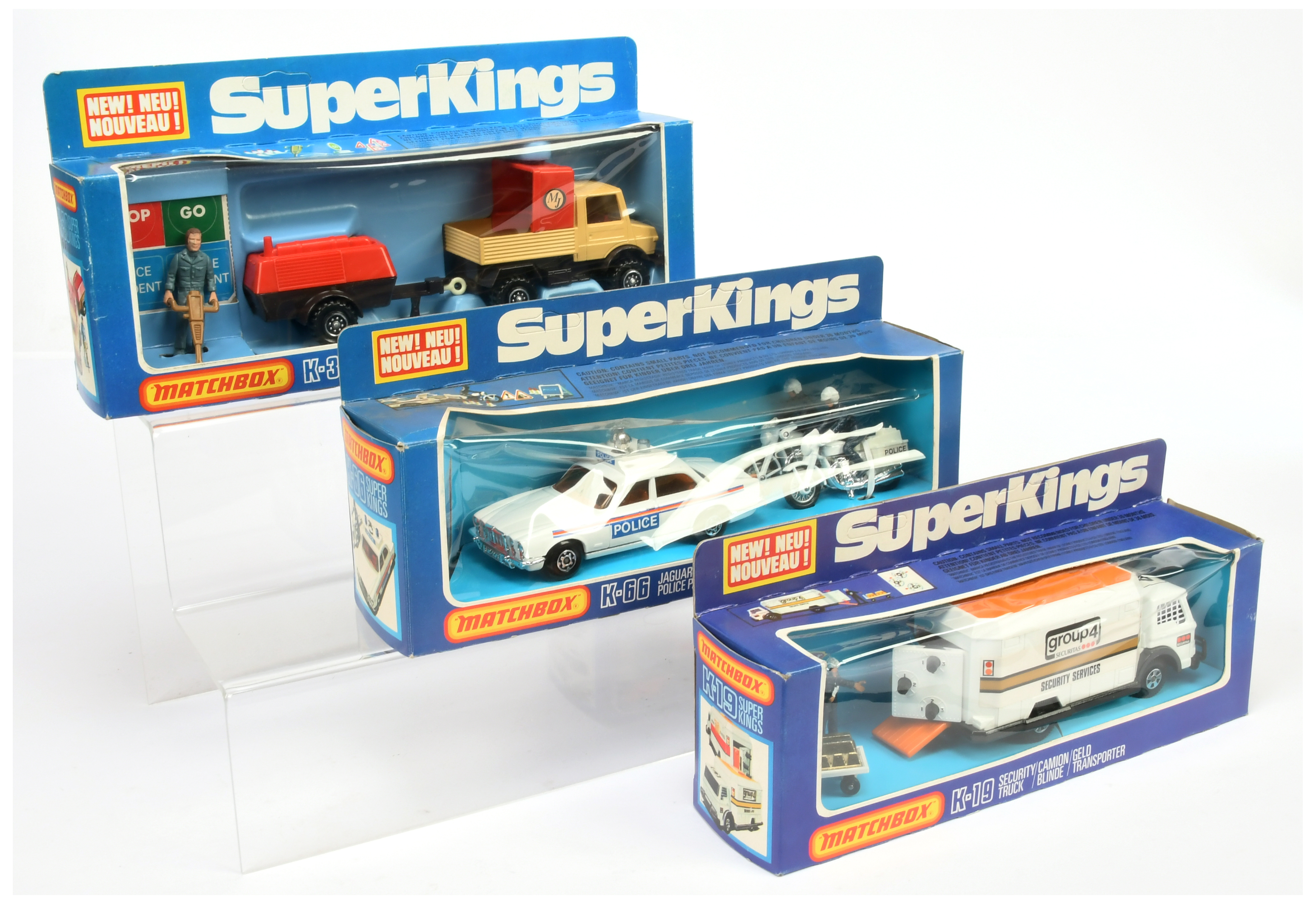 Matchbox Superkings  A Group 3 To Include (1) K19 Security Truck "Group 4"  (2) K30 Mercedes Unim...