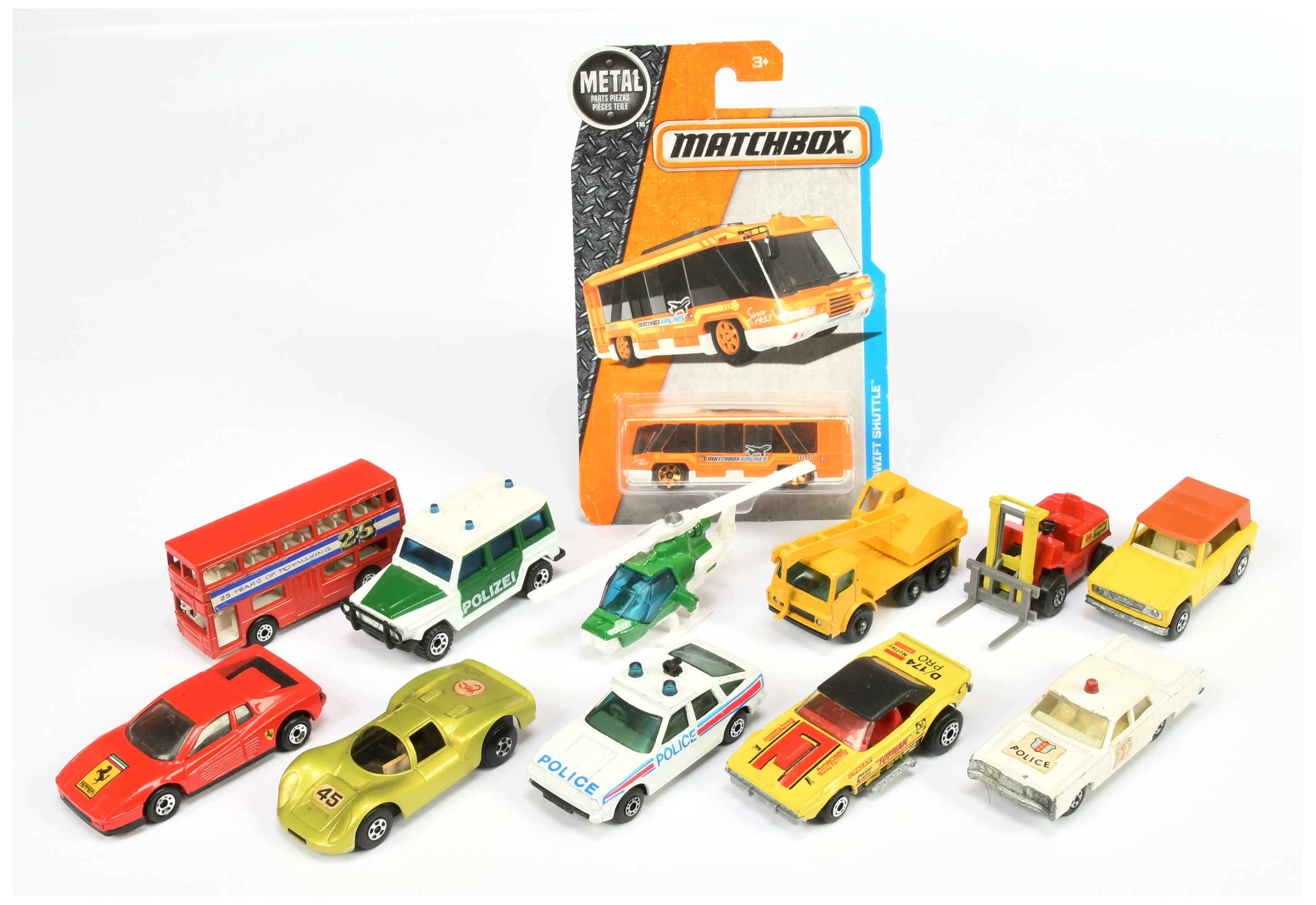 Matchbox Superfast group of unboxed models including 1d Dodge Challenger; 18a Field Car; Mercedes...