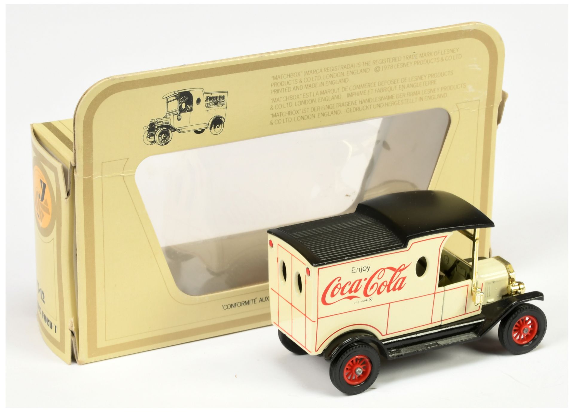 Matchbox Models of Yesteryear Y12 1912 Ford Model T Van "Coca Cola" - off-white body with 5 verti... - Bild 2 aus 2