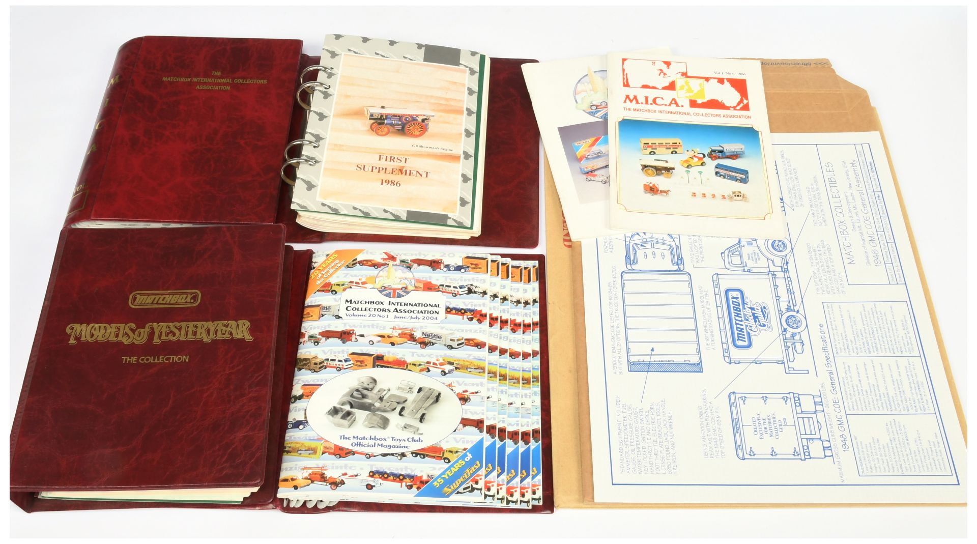 Matchbox group of MICA Magazines in binders along with Models of Yesteryear The Collection Editio...