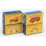 Matchbox Regular Wheels Empty Boxes Group Of 4 - (1) 14c Lomas "Ambulance", (2) 26b Foden Cement ...