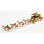 Matchbox Early Moko Lesney Toys large scale Coronation Coach with Queen figure - metallic gold co...