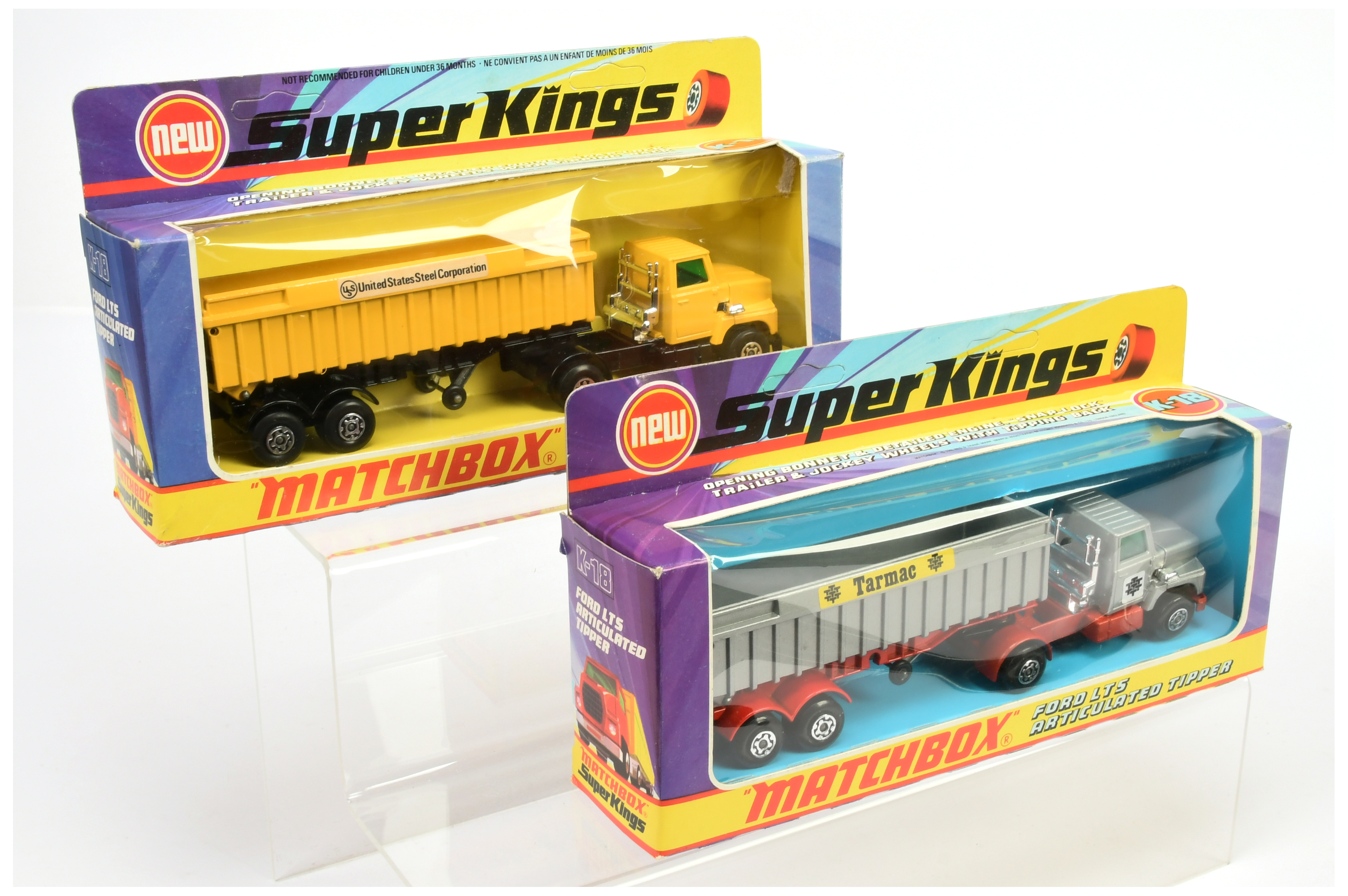 Matchbox Superkings  A Pair - (1) K18 Ford LT5 Articulated Tipper " United States Steel Corporati...