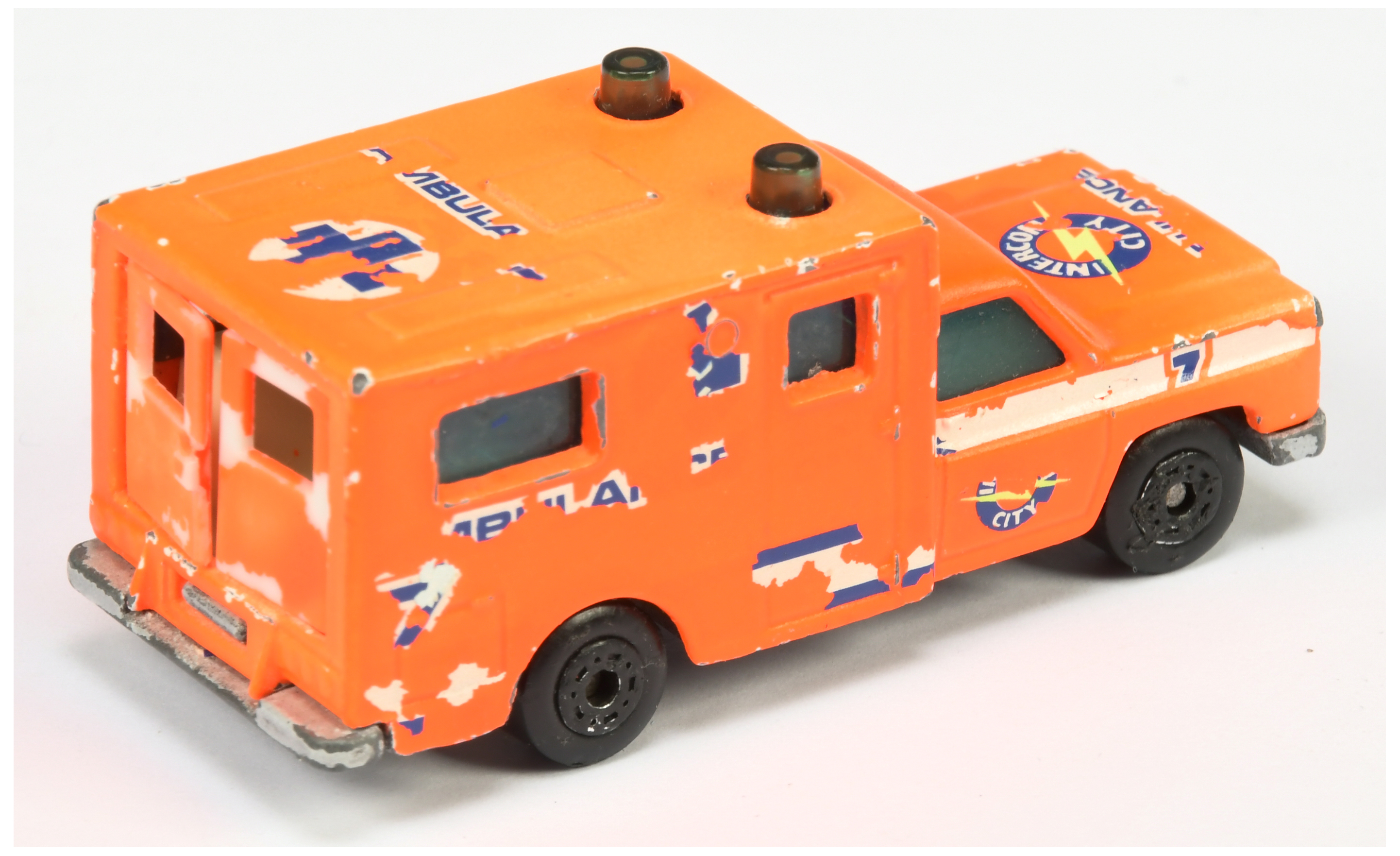 Matchbox Superfast 41e Chevrolet Ambulance Pre-production Trial model - flourescent orange red wi... - Image 2 of 2