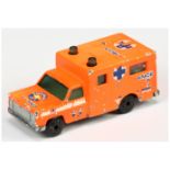 Matchbox Superfast 41e Chevrolet Ambulance Pre-production Trial model - flourescent orange red wi...