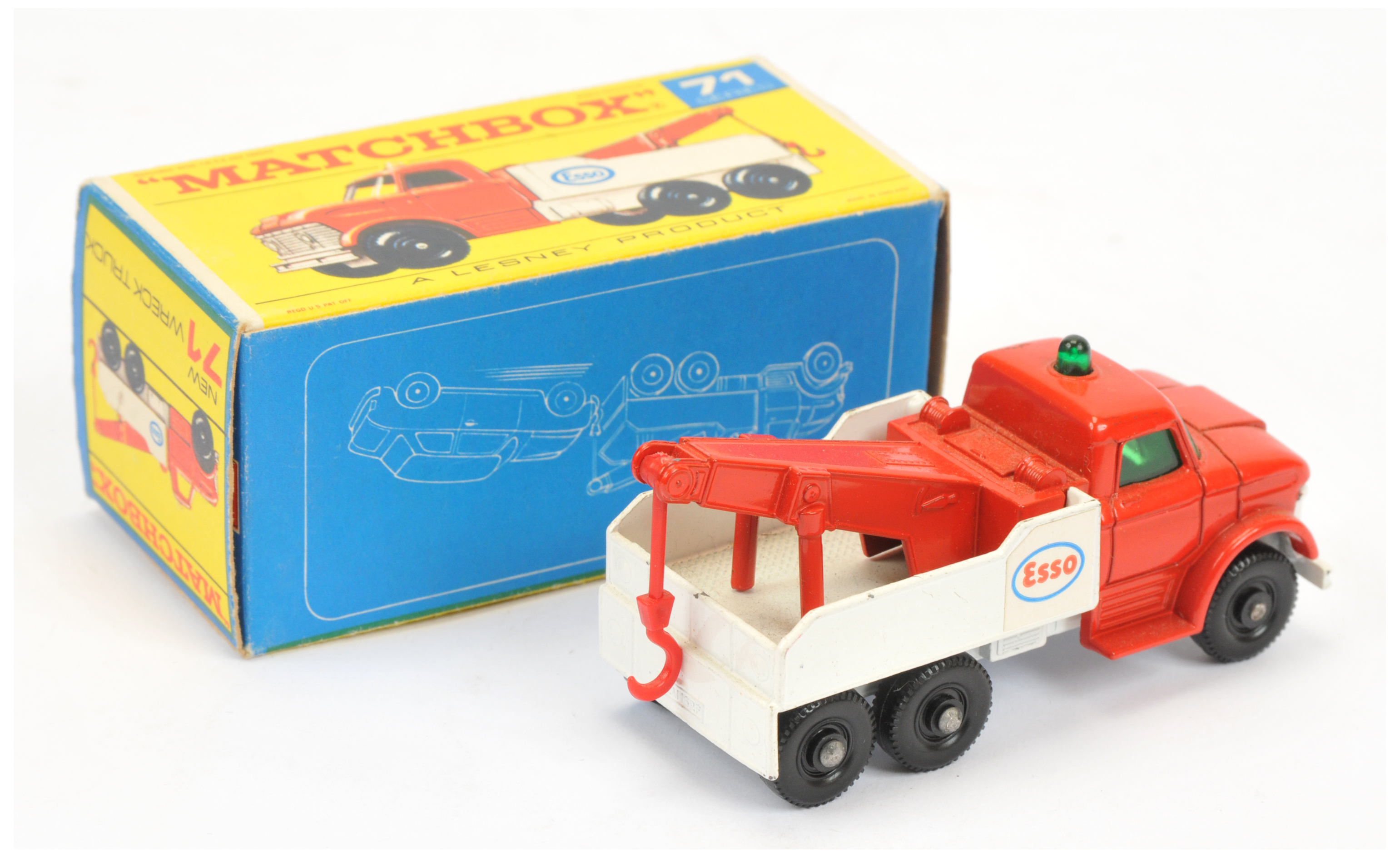 Matchbox Regular Wheels 71c Ford Esso Heavy Wreck Truck - red cab & jib with red plastic hook, da... - Image 2 of 2