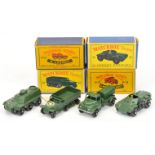 Matchbox Regular Wheels Military group (1) 49a Half-Track M3 (tracks have perished) (2) 54a Sarac...