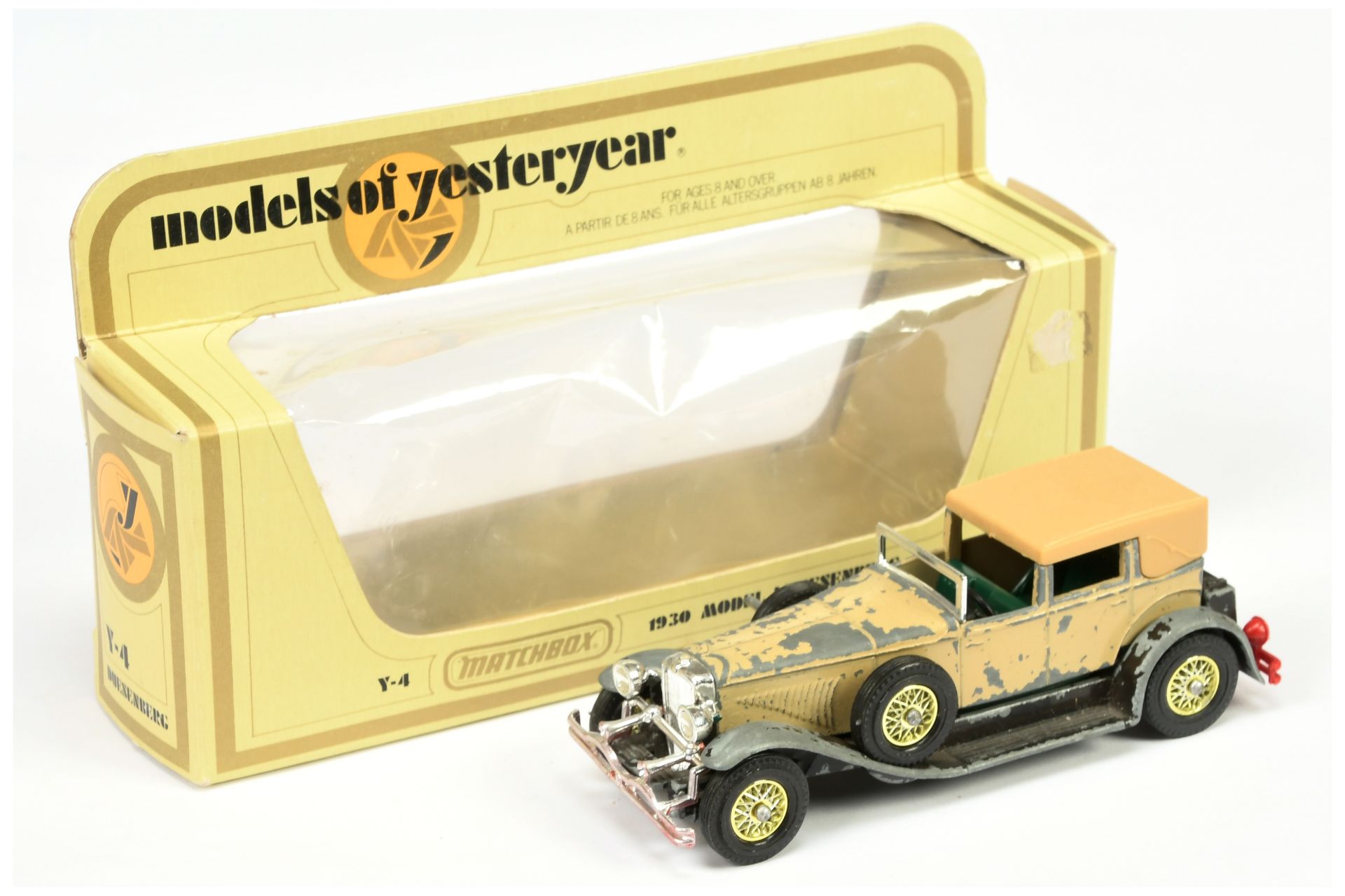 Matchbox Models of Yesteryear Y4 1930 Duesenberg Model J Town Car -  colour trial model - beige b...