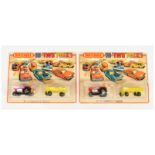 Matchbox Superfast TP-2 Twin Pack A pair - (1) Purple Tractor with Maltese front wheels and Trail...