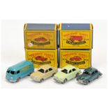 Matchbox Regular Wheels group - first three have metal wheels & crimped axles (1) 30a Ford Prefec...