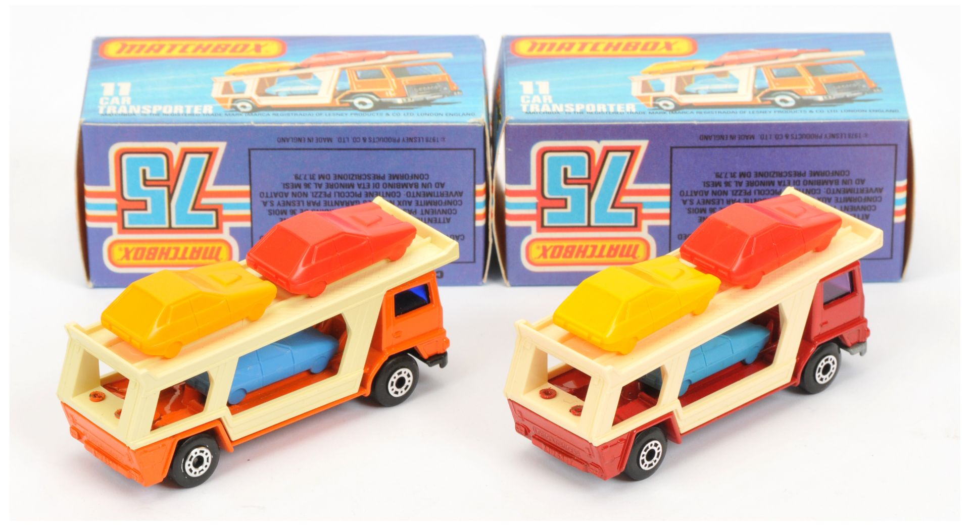 Matchbox Superfast 11c Car Transporter - RARE Red body, cream plastic back with blue, yellow and ... - Image 2 of 2