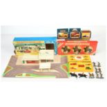 Matchbox mixed group to include G1 Service station set - main building, pumps, card base & 3 x fl...