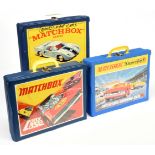 Matchbox Carry Cases Group Of 3 -(1) Blue Showing 41c ford Gt 4 X Pale blue tray, (2) Blue Showin...