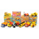 Matchbox Superfast Group Of 9 Construction Related To Include  -15b Fork Lift Truck - red, 23b at...