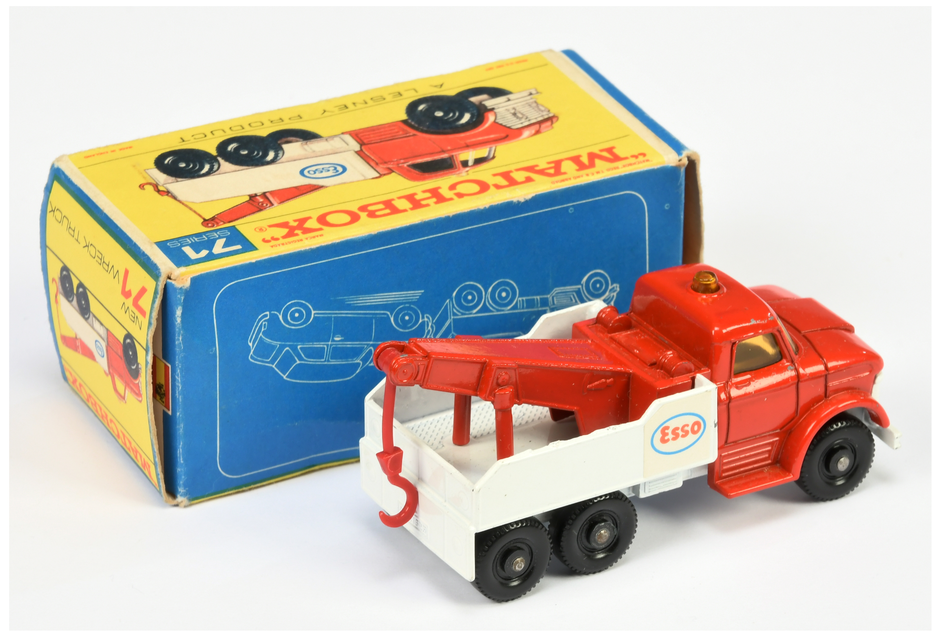 Matchbox Regular Wheels 71c Ford Esso Heavy Wreck Truck - red cab & jib with red plastic hook, da... - Image 2 of 2