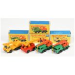 Matchbox Regular Wheels group (1) 30c Faun 8-wheeled Crane Truck - green cab and chassis, orange ...