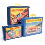 Matchbox Carry Cases Group Of 3 -(1) Pale Blue Showing 3 X Superfast Models  4 X Pale blue tray, ...