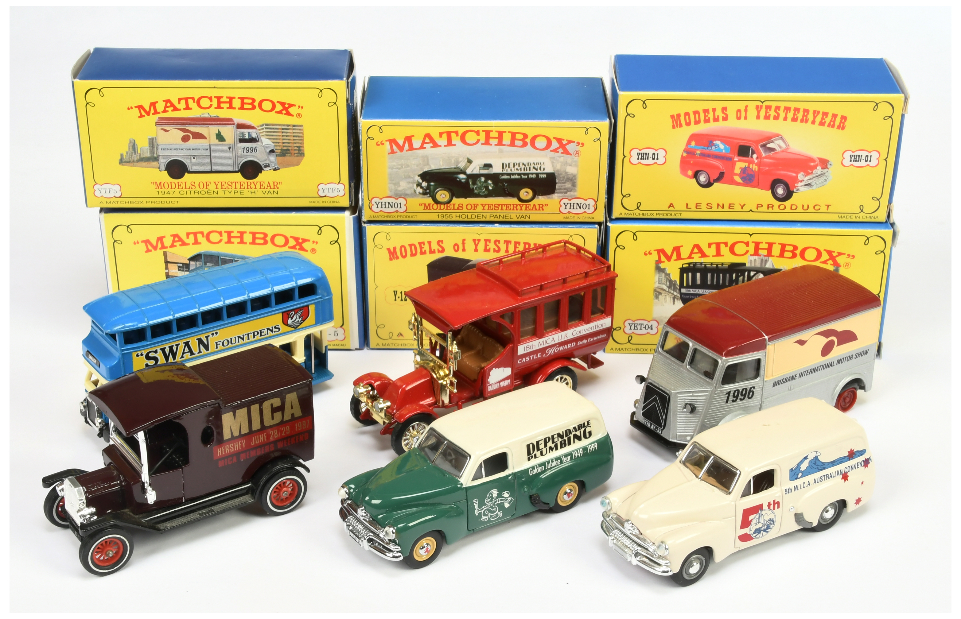 Matchbox Models of Yesteryear Code 2 issues including YHN01 Holden Panel Van "Dependable Plumbing...