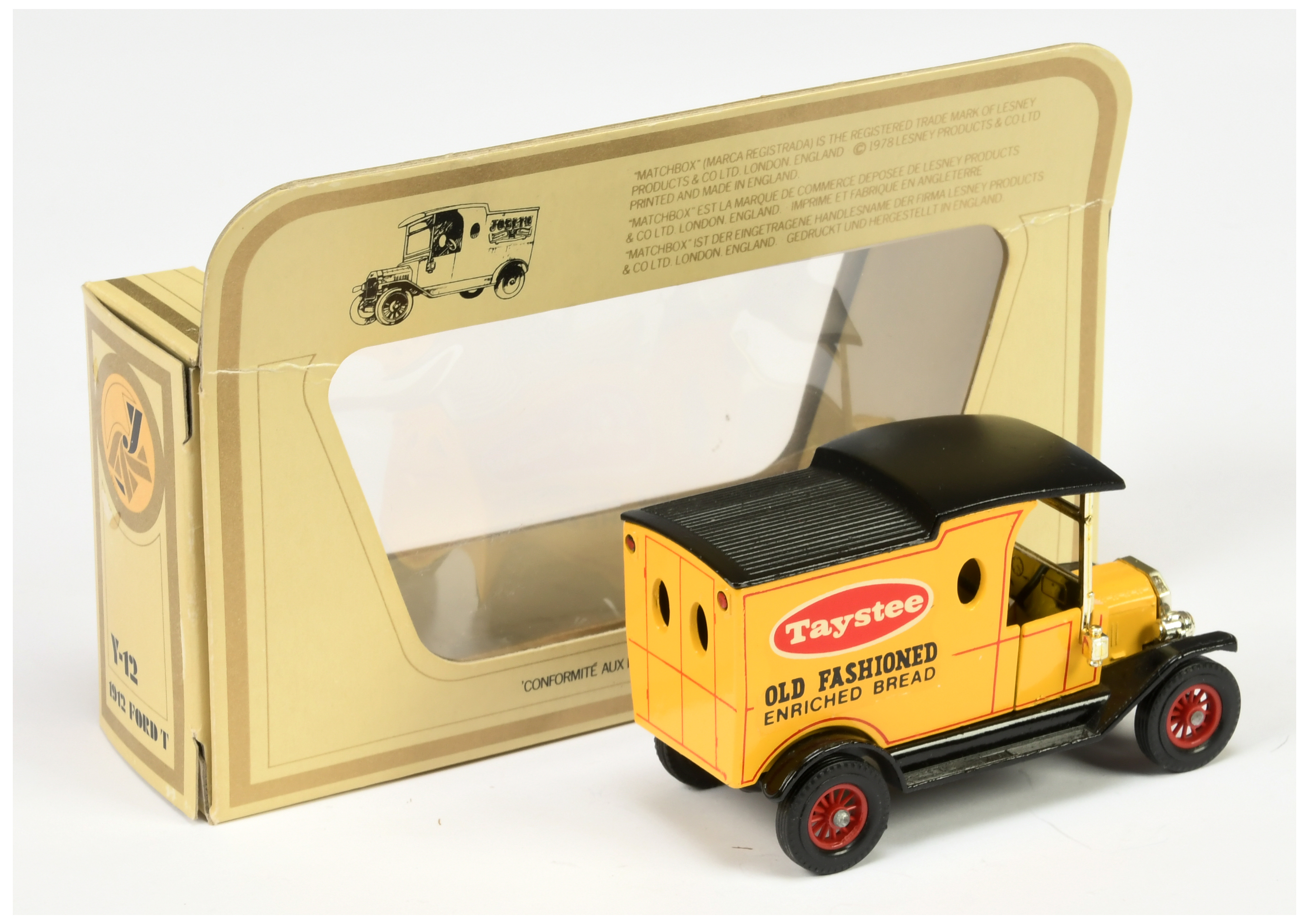 Matchbox Models of Yesteryear Y12 Ford Model T Van - "Taystee Bread" - yellow body, black chassis... - Image 2 of 2