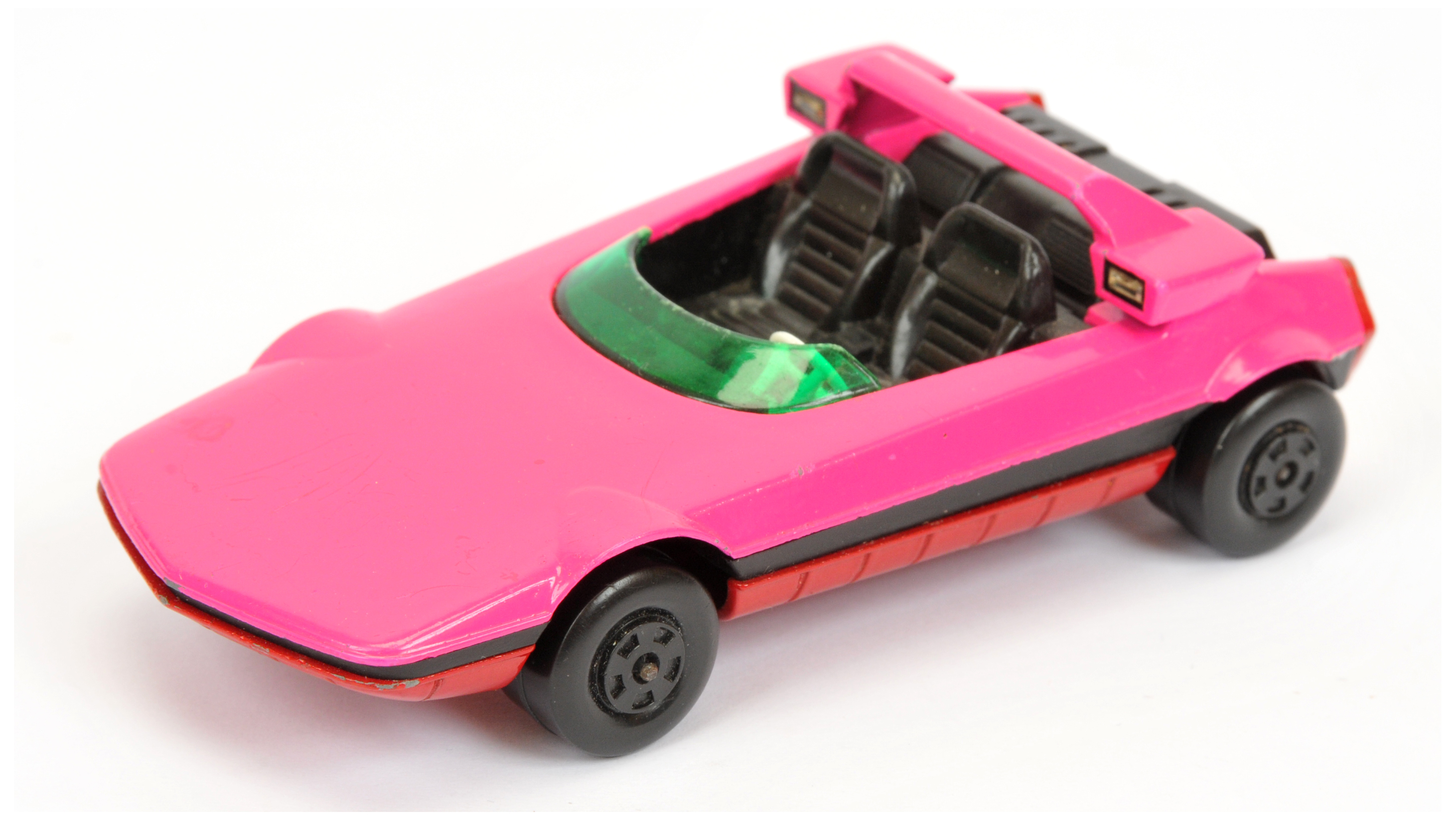 Matchbox Speed Kings K31 Bertone Runabout factory trial model - Hot pink body, dark green windscr...
