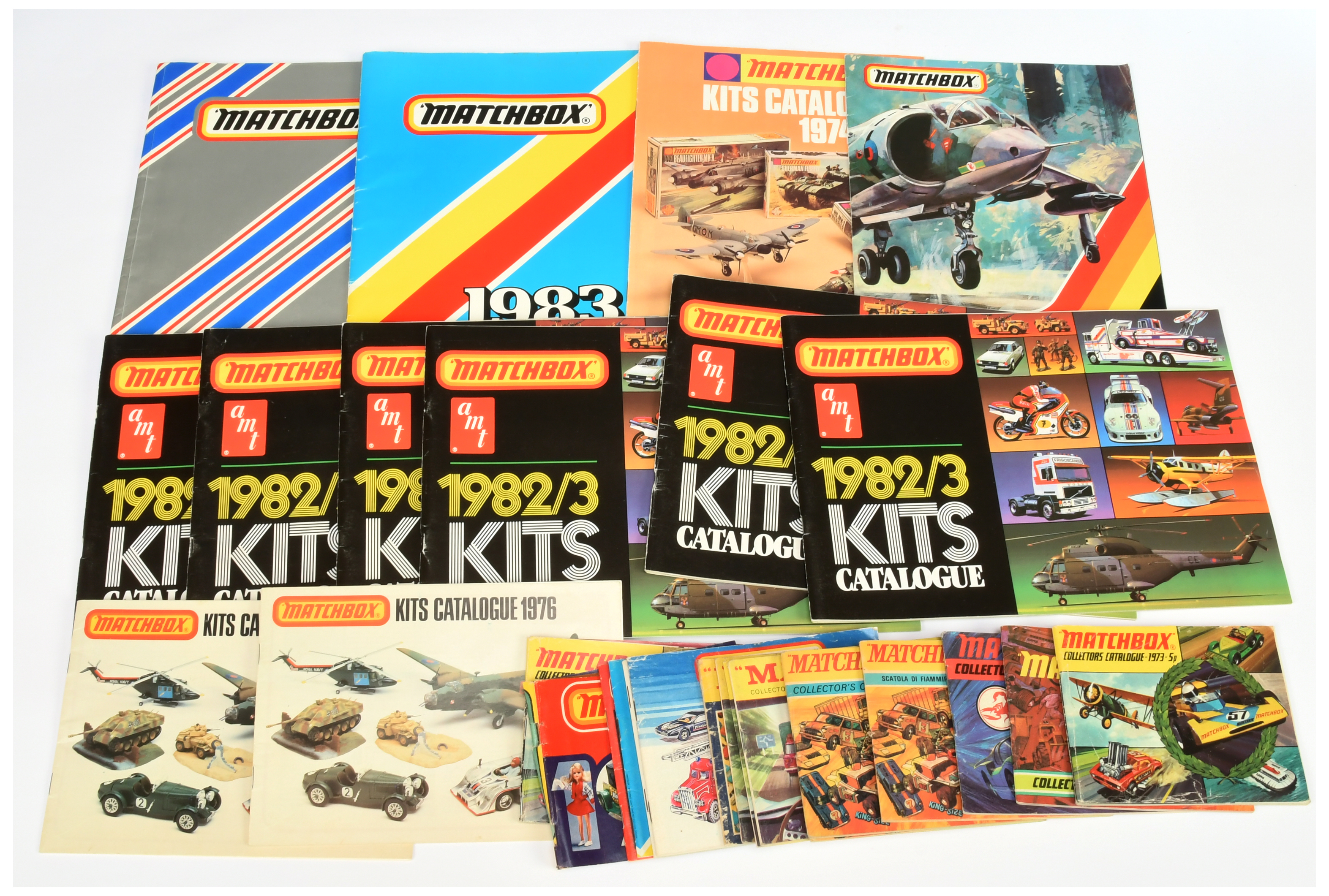 Matchbox Lesney Retail Advertising Catalogues. Including 1983; 1984; 6 x 1982/3 Plastic kits Cata...