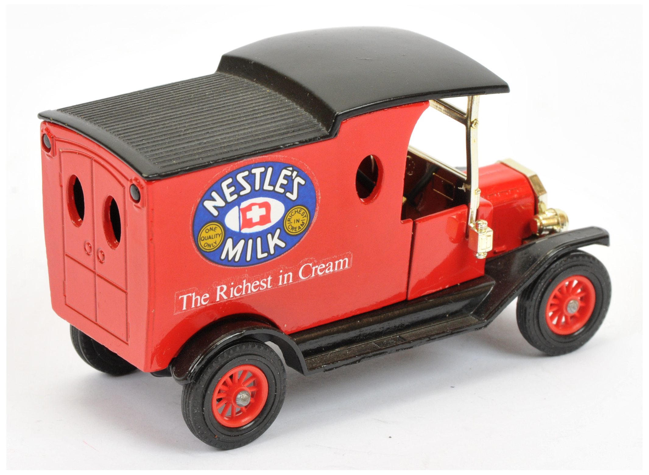 Matchbox Models of Yesteryear Y12 Ford Model T Van - "Nestles Milk" colour trial - red body, blac... - Image 2 of 3