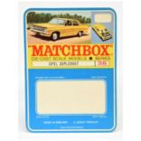 Matchbox Regular Wheels 36c Opel Diplomat un-punched printers sample blister pack backing card - ...