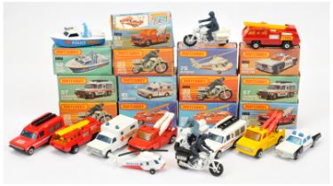 Matchbox Superfast A Group Of 13 Emergency Related To Include - 33e "Police" Motorbike with rider...