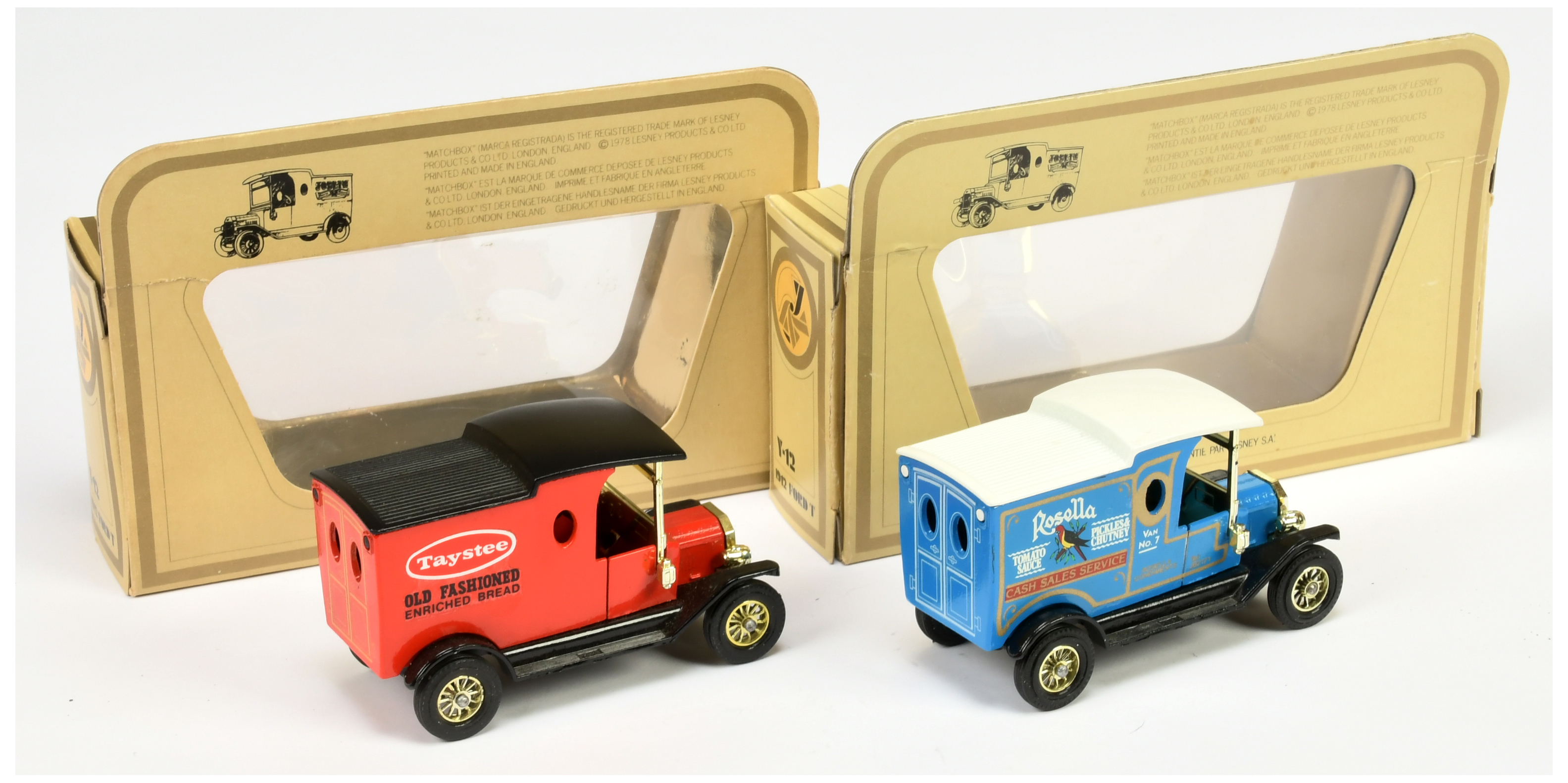 Matchbox Models of Yesteryear Y12 1912 Ford Model T Van colour trial pai - Image 2 of 2