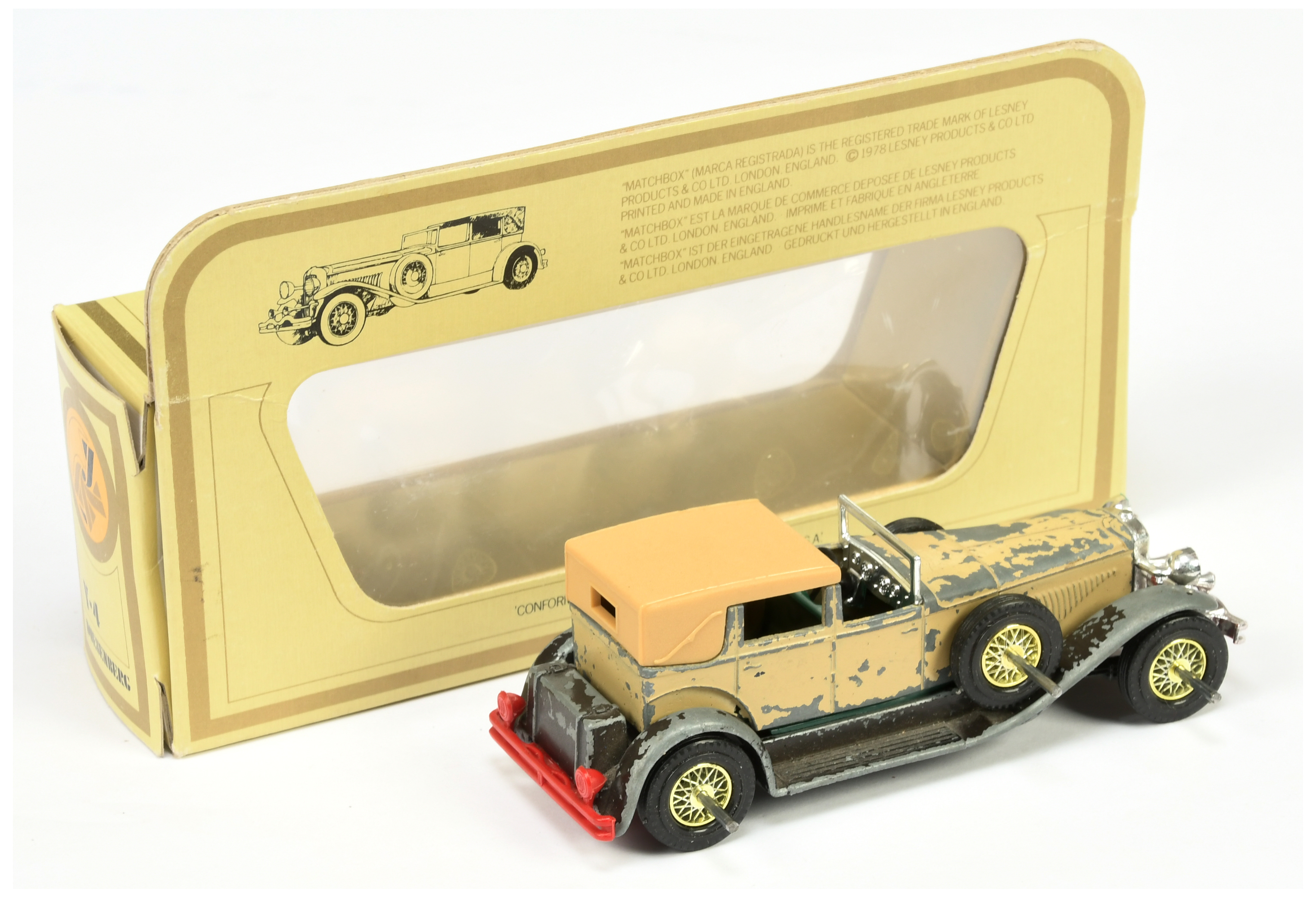 Matchbox Models of Yesteryear Y4 1930 Duesenberg Model J Town Car -  colour trial model - beige b... - Image 2 of 2