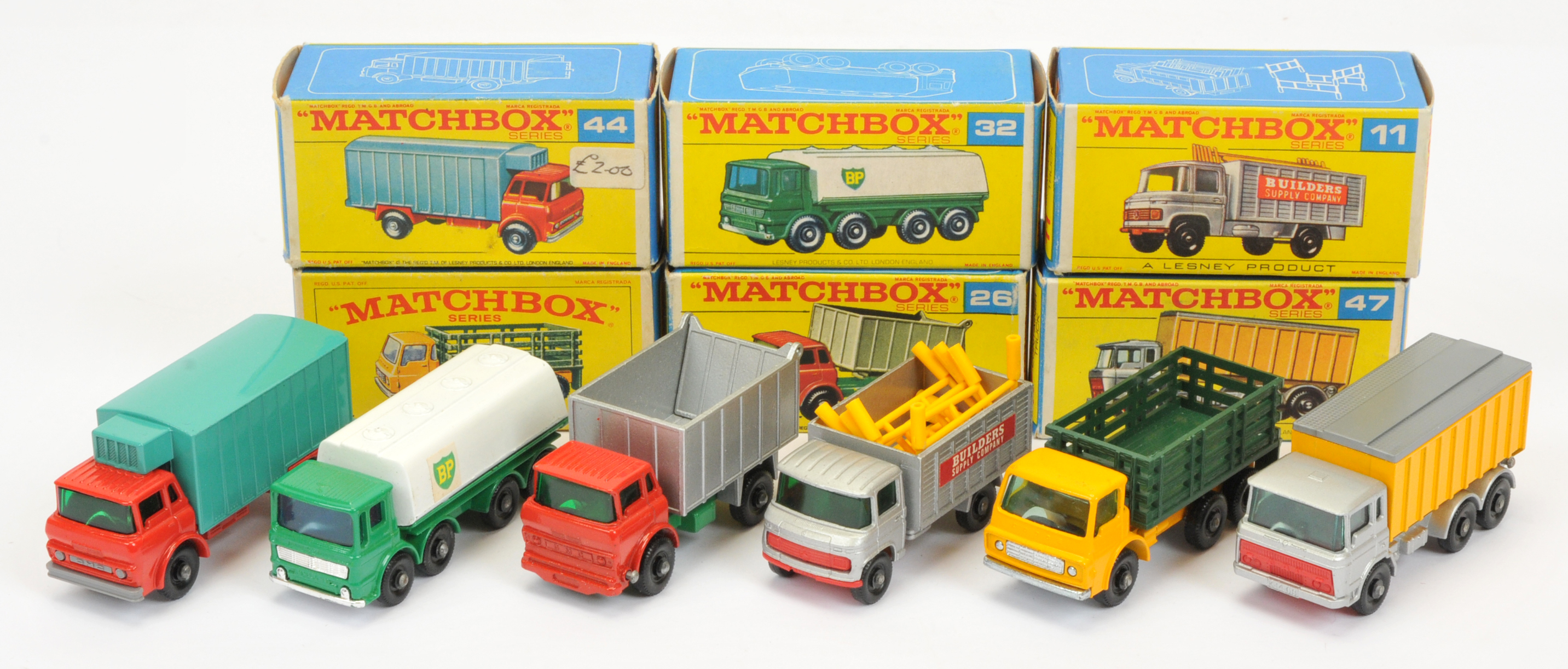 Matchbox Regular Wheels group of Commercial Vehicles to include 44c GMC Refrigerator Truck; 4d Do...