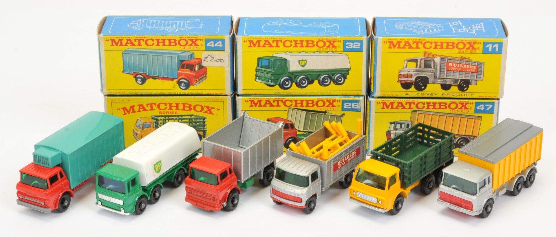 Matchbox Regular Wheels group of Commercial Vehicles to include 44c GMC Refrigerator Truck; 4d Do...
