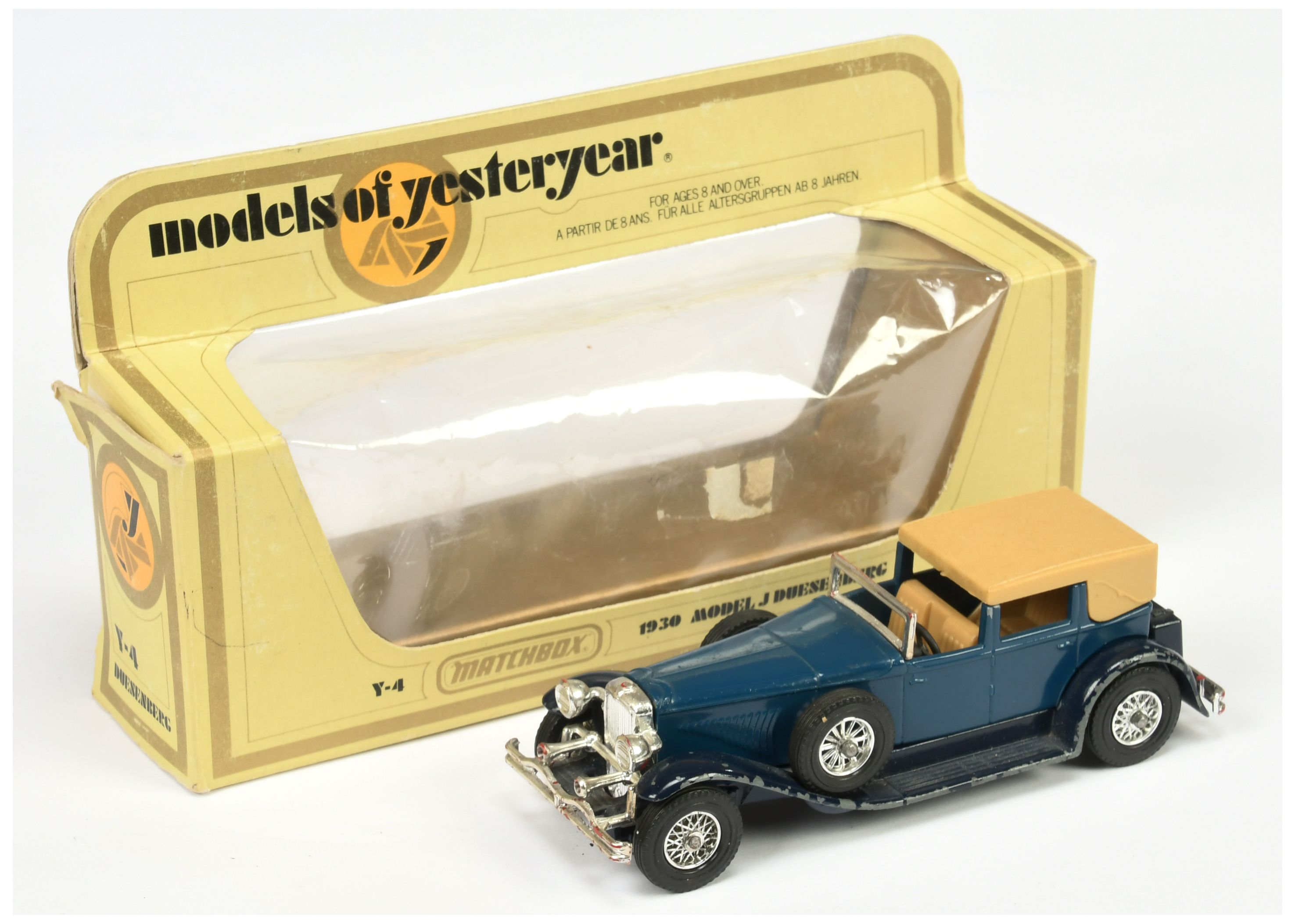 Matchbox Models of Yesteryear Y4 1930 Duesenberg Model J Town Car -  colour trial model - blue bo...