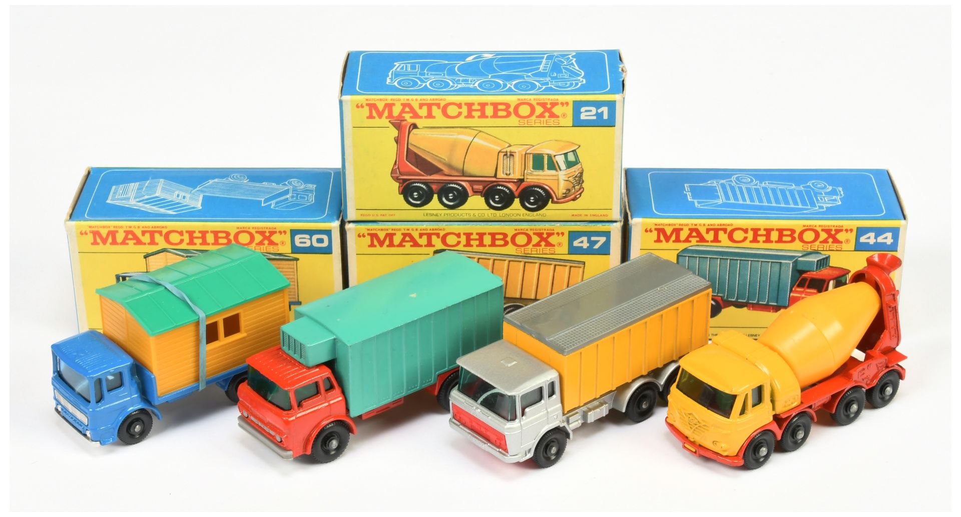 Matchbox Regular Wheels group (1) 21d Foden Concrete Truck - hole to base, with axles braces, par...