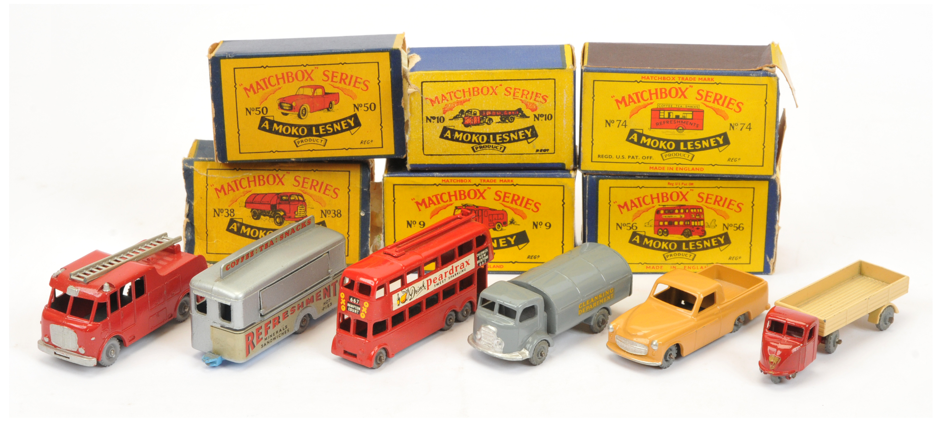 Matchbox Regular Wheels group to include 9 Merryweather Fire Engine - grey plastic wheels; 10b Sc...