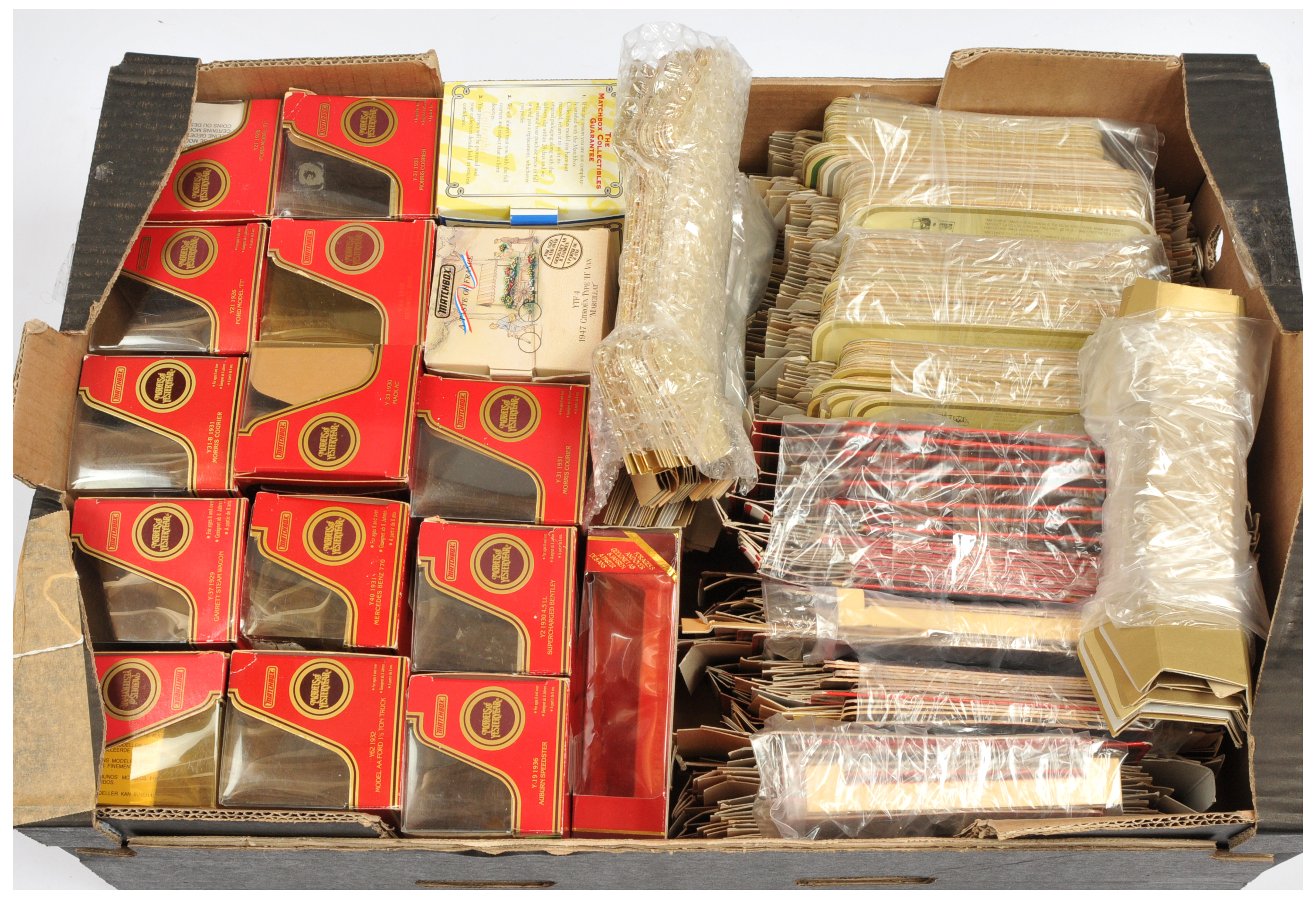 Matchbox Models of Yesteryear a large quantity of Empty boxes and packaging including typ I straw...