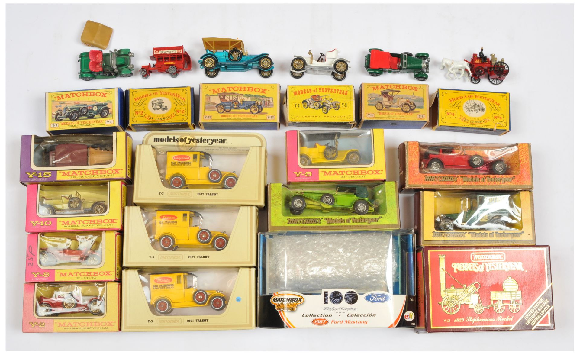 Matchbox Models of Yesteryear group of early issue models. to include Y4 Kent Fire Brigade Shand ...