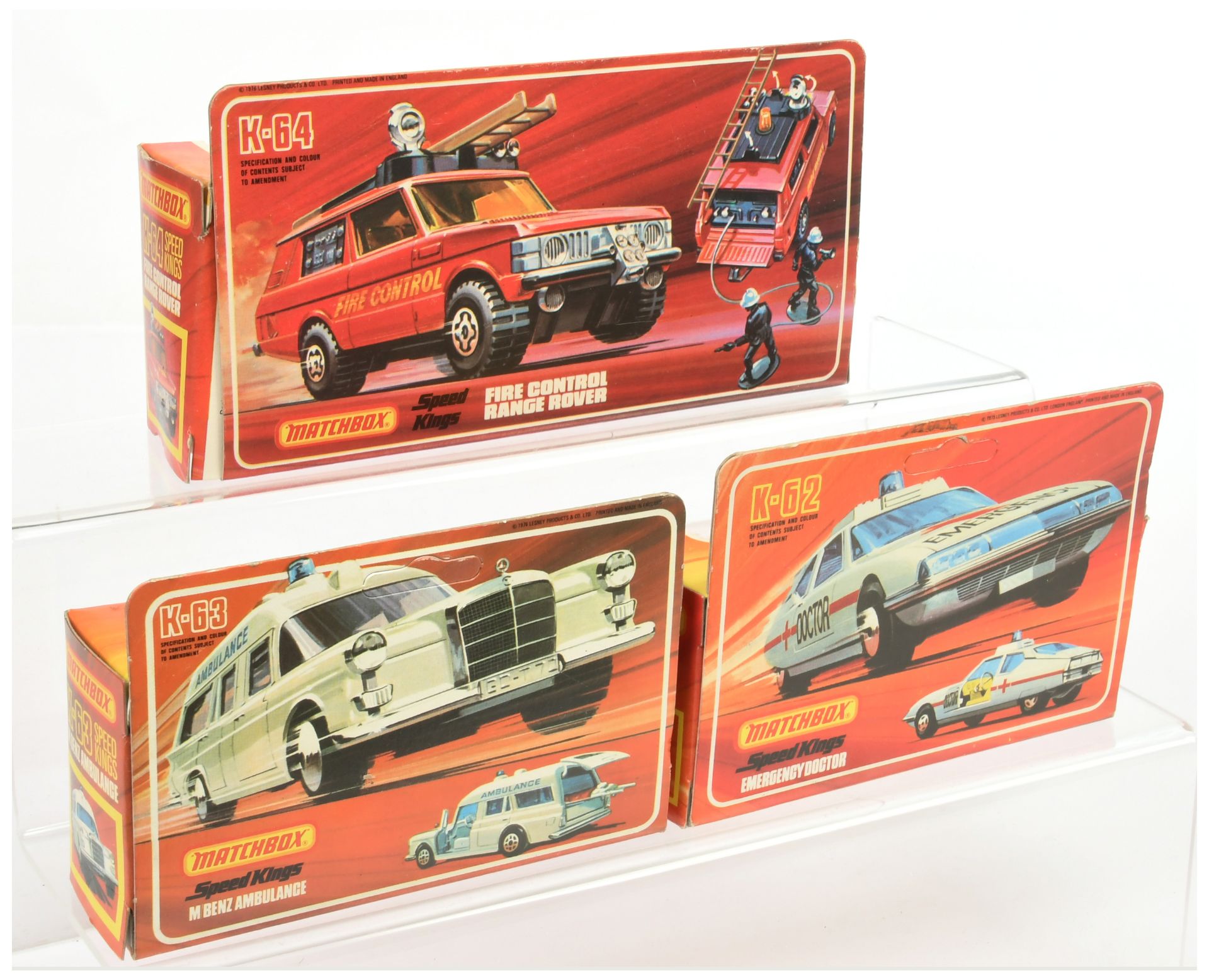 Matchbox Speedkings - A Group Of 3 Emergency Vehicles   - (1) K62 Citroen "Emergency Doctor"- Whi... - Bild 2 aus 2