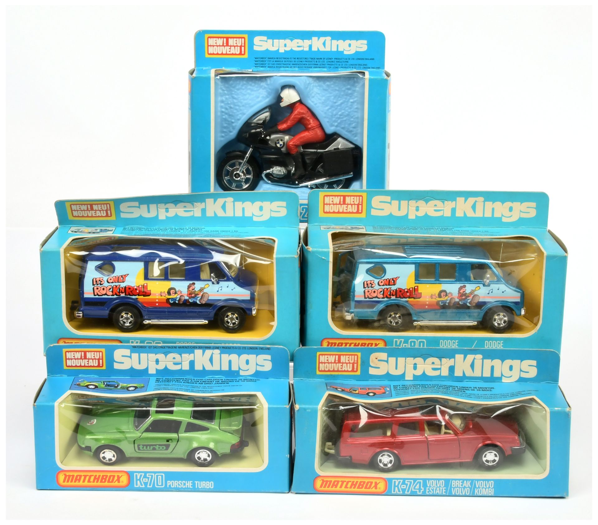 Matchbox Superkings  A Group Of 5 To Include - K60 Dodge Custom Van "it's Only Rock-N-Roll" - Met...