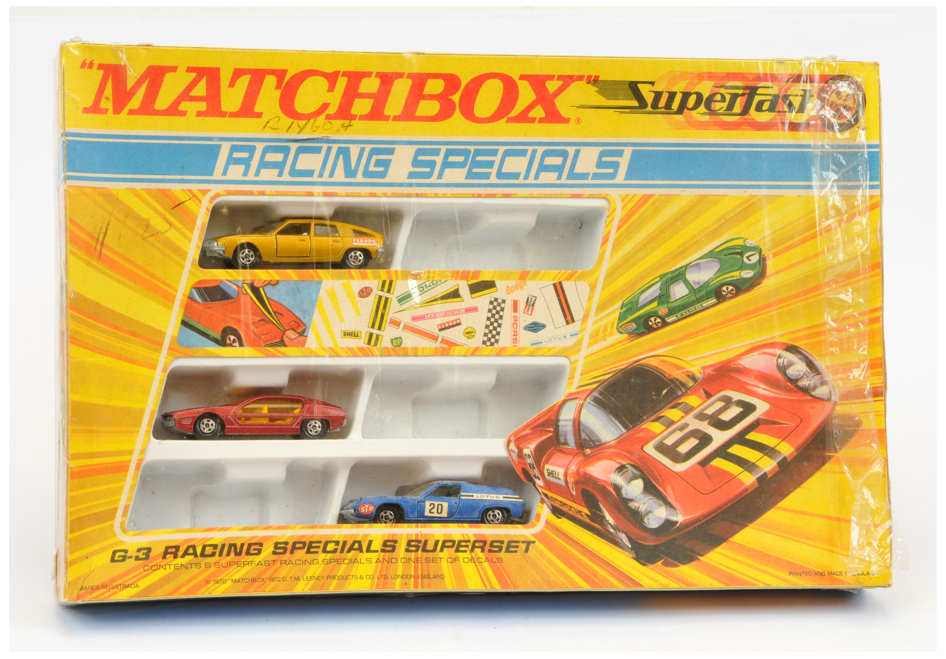 Matchbox Superfast G3 Racing Specials Gift Set containing (1) 5a Lotus Europa - blue (poor paintw...