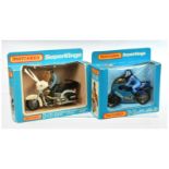 Matchbox Super Kings pair  (1) K81 Suzuki Racing Motor Cycle - blue frame & fairing with racing n...