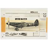 Matchbox Plastic Kits Original Artwork PK501 Spitfire Mk22/24 - 1970s Artwork for the Matchbox 1/...