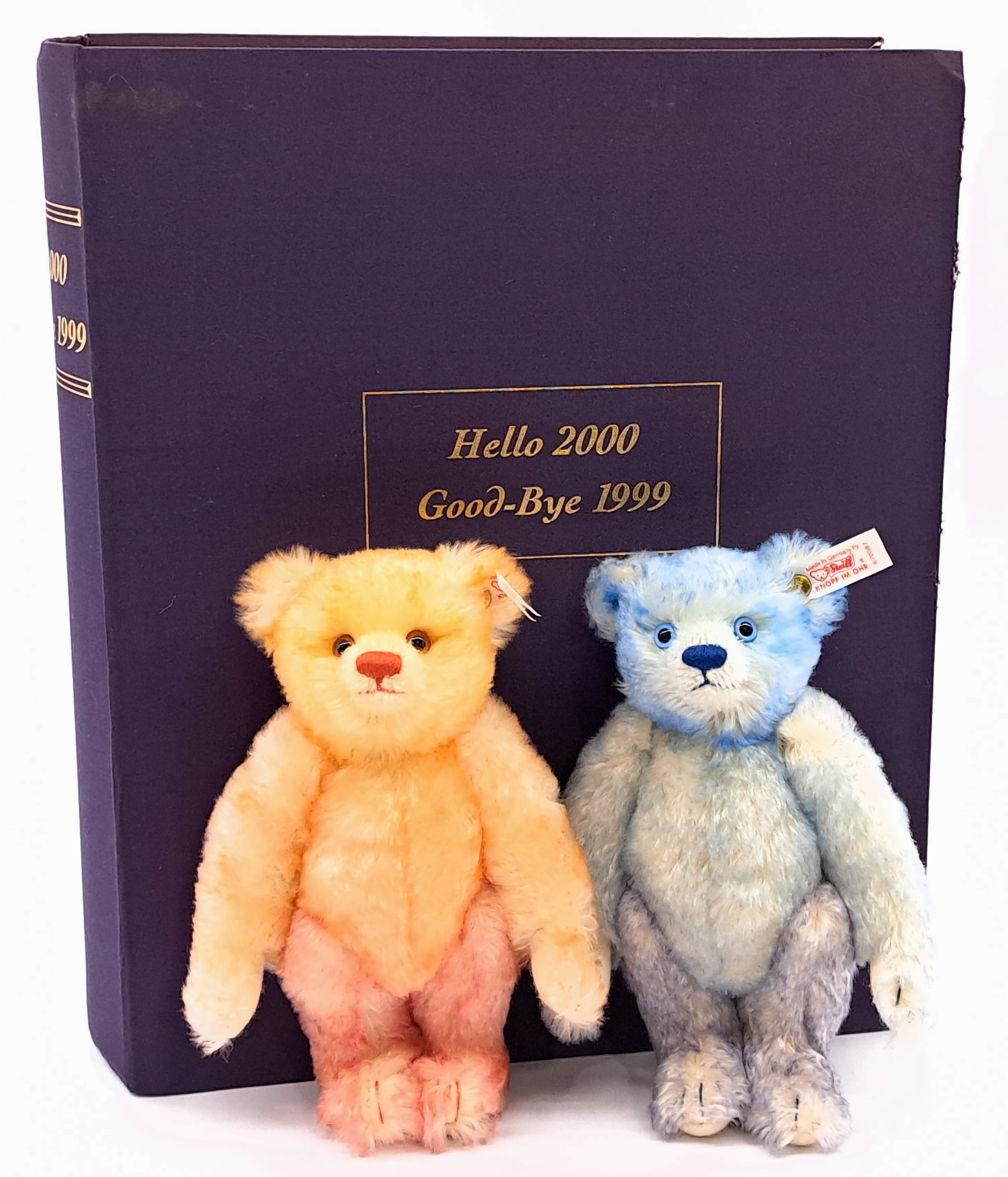 Steiff Hello 2000 Goodbye 1999 Teddy Bear set
