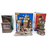 Lemax Christmas Village pair of porcelain lighted buildings / items and a Konst Smide Snow Globe ...