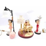 J J Valliant Betty Boop three lamps