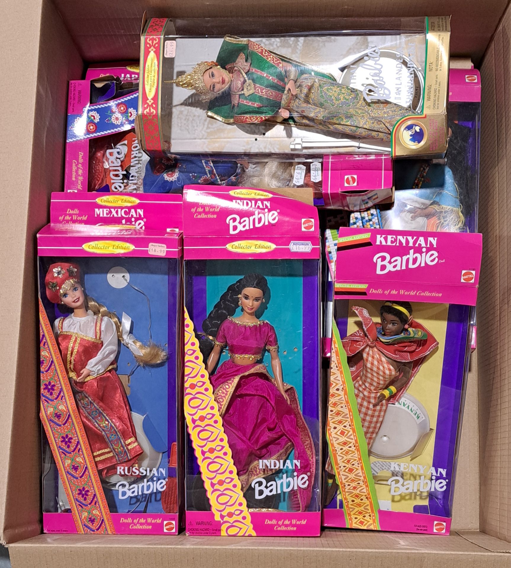Mattel collection of boxed Barbie dolls