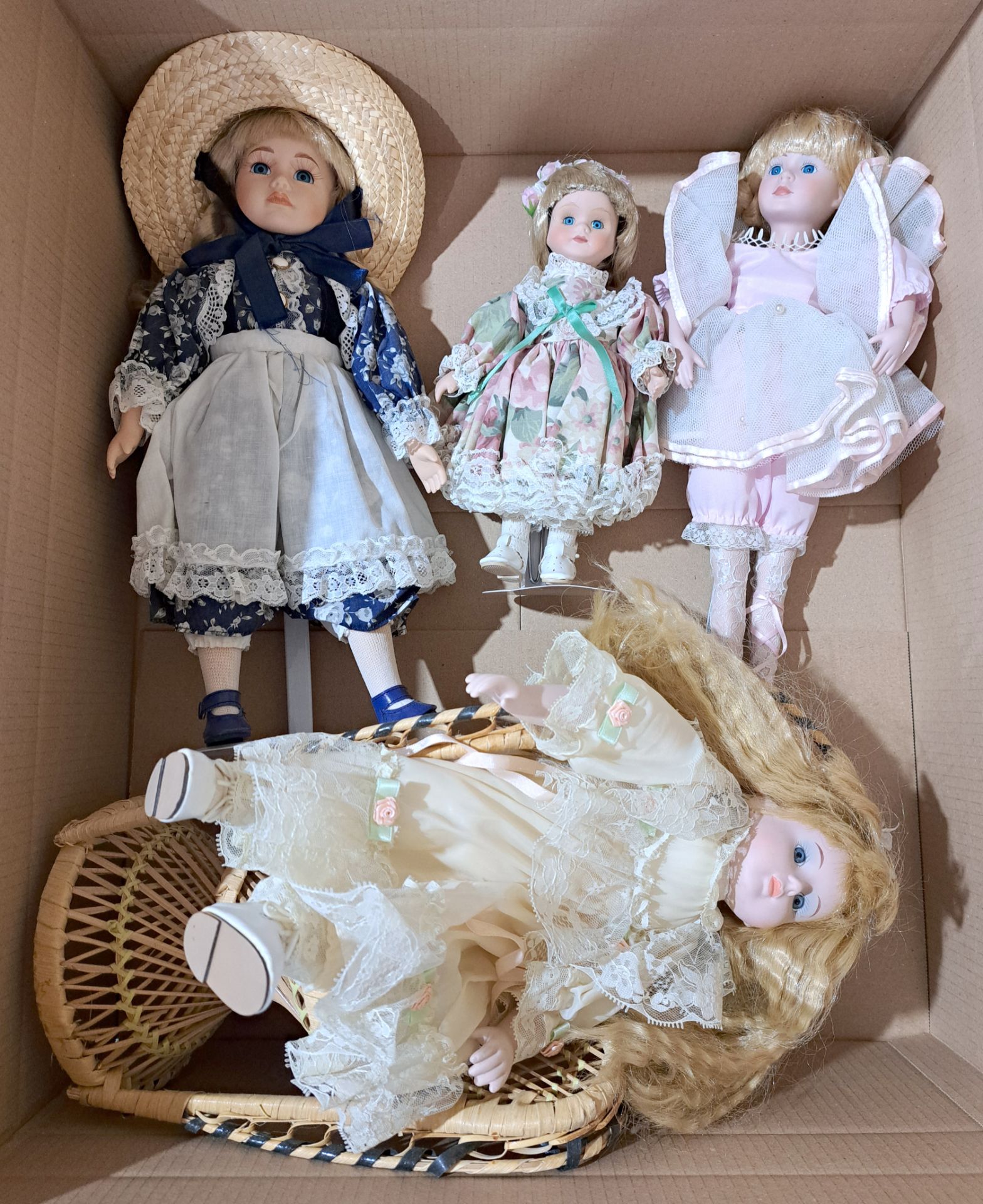 Modern Bisque dolls x 4